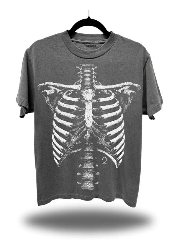 SKELETON FADED BLACK OVERSIZED TEE