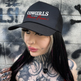 COWGIRLS HAVE MORE FUN CURVED BILL BLACK HAT