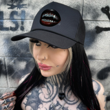 DIAMOND TEETH CURVED BILL BLACK HAT