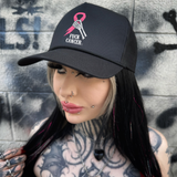 RIBBON CURVED BILL BLACK HAT