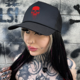 BLOOD SKULL CURVED BILL BLACK HAT