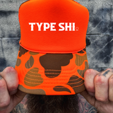 TYPE SHI FOAM CURVED BILL ORANGE CAMO HAT