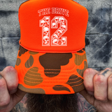 JERSEY FOAM CURVED BILL ORANGE CAMO HAT