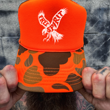 FREE SPIRIT FOAM CURVED BILL ORANGE CAMO HAT