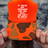 BE GREAT FOAM CURVED BILL ORANGE CAMO HAT