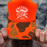 2 WHEELS FOAM CURVED BILL ORANGE CAMO HAT