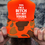 NOT YOURS FOAM CURVED BILL ORANGE CAMO HAT