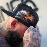 SINNER FLAMING BLACK CAMO BLACK HAT