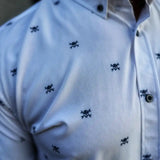 ESSENTIAL WHITE NOBODY CARES BUTTON UP