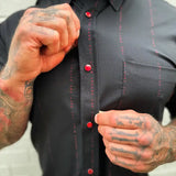 ESSENTIAL FUCK AROUND AND FIND OUT RED PEARL SNAP BUTTON UP