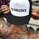 BAD INFLUENCE BLACK & WHITE FLAT BILL HAT