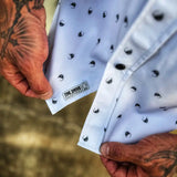 ESSENTIAL MURDERED OUT SKULL BUTTON UP