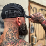 FAFO BLACK ON BLACK FLEXFIT COTTON HAT