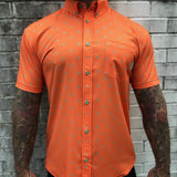 ESSENTIAL INFINITY SKULL TANGERINE BUTTON UP