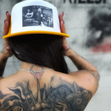 FOAMIE TRUCKER BAD BEETLEJUICE WHITE & YELLOW HAT