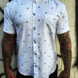 ESSENTIAL WHITE NOBODY CARES BUTTON UP