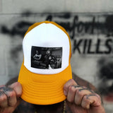 FOAMIE TRUCKER BAD BEETLEJUICE WHITE & YELLOW HAT