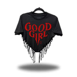 GOOD GIRL ROAD RASH HEART CROP TOP