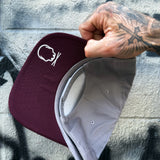 BORN HUSTLER MAROON & GREY BLACK BASEBALL HAT