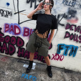 PUNK ROCKER GREEN GYM SHORTS