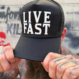 LIVE FAST CURVED BILL BLACK HAT