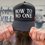 BOW TO NO ONE CURVED BILL BLACK HAT