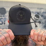 NOBODY BLACK ON BLACK CURVED BILL BLACK HAT