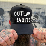 OUTLAW HABITS CURVED BILL BLACK HAT