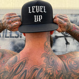 LEVEL UP BLACK FLAT BILL HAT