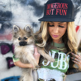 DANGEROUS BUT FUN BLACK FLAT BILL HAT