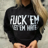 FUCK EM LET EM HATE CROP HOODIE