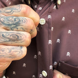 ESSENTIAL INFINITY SKULL CHOCOLATE BUTTON UP