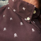 ESSENTIAL INFINITY SKULL CHOCOLATE BUTTON UP