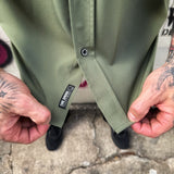 ESSENTIAL OLIVE BUTTON UP