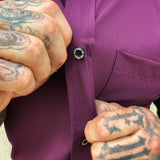 ESSENTIAL ITILIAN PLUM BUTTON UP