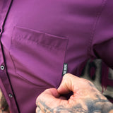 ESSENTIAL ITILIAN PLUM BUTTON UP
