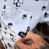 ESSENTIAL DEATH SKULL WHITE BUTTON UP