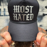 MOST HATED ELECTRIC BLACK CURVED BILL BLACK HAT