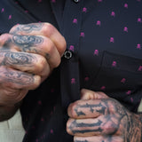 ESSENTIAL PINK INFINITY SKULL BUTTON UP