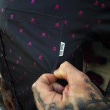 ESSENTIAL PINK INFINITY SKULL BUTTON UP