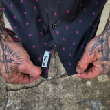 ESSENTIAL PINK INFINITY SKULL BUTTON UP