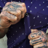 ESSENTIAL PURPLE INFINITY SKULL BUTTON UP