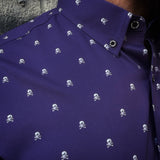 ESSENTIAL PURPLE INFINITY SKULL BUTTON UP
