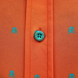 ESSENTIAL INFINITY SKULL TANGERINE BUTTON UP