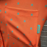ESSENTIAL INFINITY SKULL TANGERINE BUTTON UP
