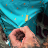 ESSENTIAL TURQUOISE BLUE INFINITY SKULLS BUTTON UP