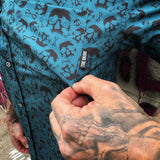 ESSENTIAL GIVE RESPECT GET RESPECT SKULLS BUTTON UP
