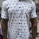 ESSENTIAL STARS AND SKULLS BLACK SNAPS WHITE BUTTON UP