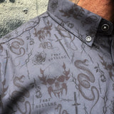 ESSENTIAL FEAR NOTING GREY BUTTON UP