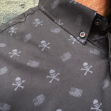 ESSENTIAL FAFO USA FLAG BLACK ON BLACK BUTTON UP